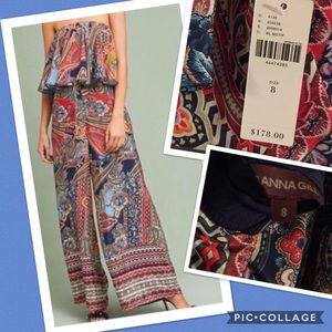 NWT Anthropologie strapless paisley jumpsuit 8